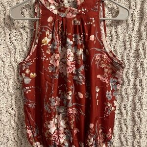SHEIN Floral Halter Top - Red and Pink